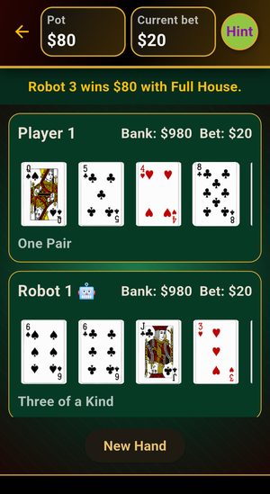7 Card Draw showdown