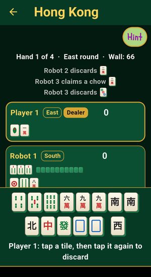 Mahjong during a hand