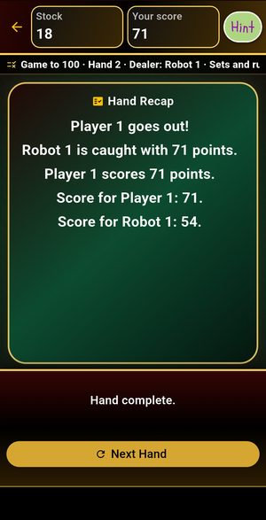 Rummy showdown