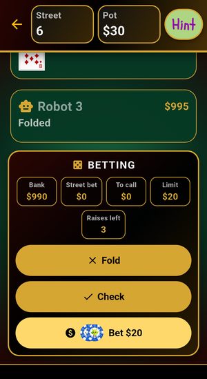7 Card Stud during a hand